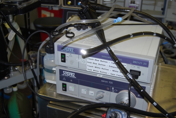 Endoscopic equipment at St. Luke's MIS Laboratory