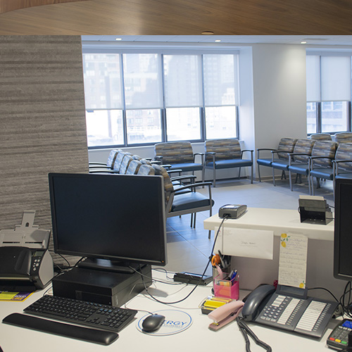 Registration desk in the office