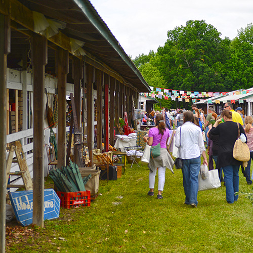 Walking through country fair