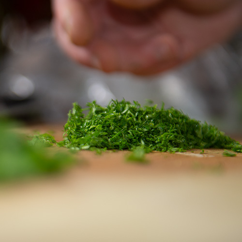 Green spices in the kitchen