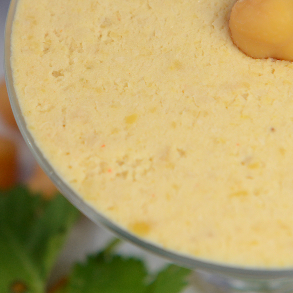 Fuente de proteína de puré de garbanzos